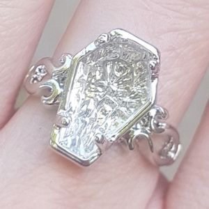 ⚰ Crystal Coffin Frozen Rose Ring